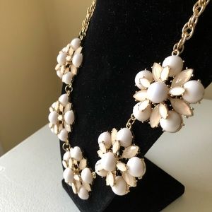 Gold White Statement Necklace